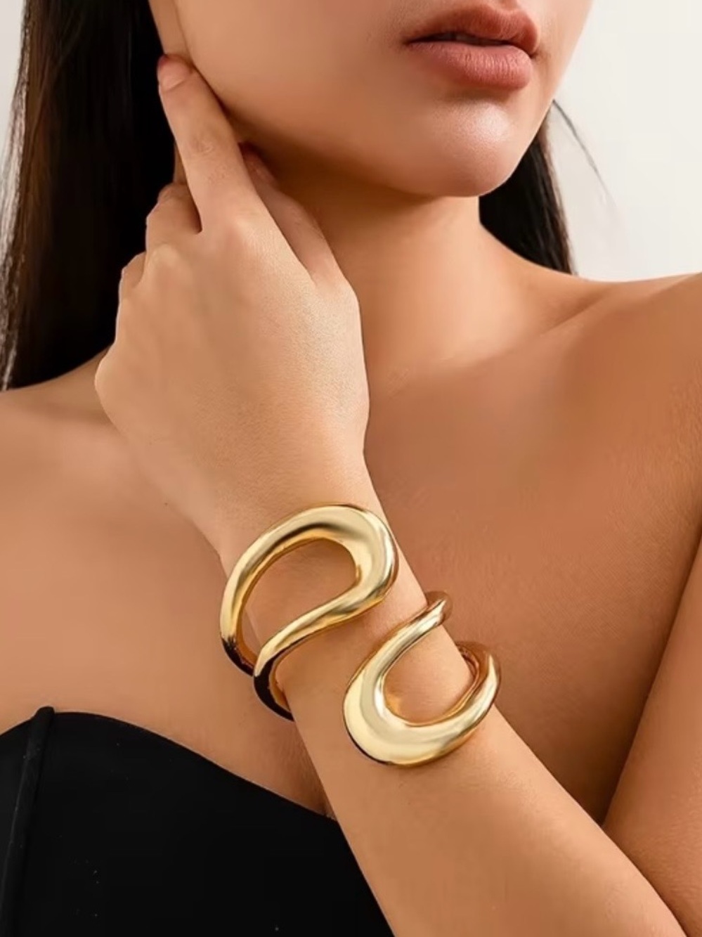 NEW Sculptural Open Cuff Bracelet~ Gold